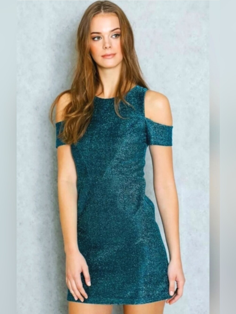 NWT TopShop Blue Tinsel Cold Shoulder  Party Dress 4